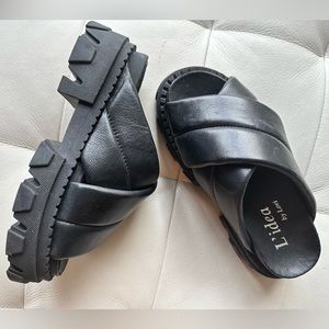 COPY - Lug Sole Leather Sandals, Private Label, Black, size 7